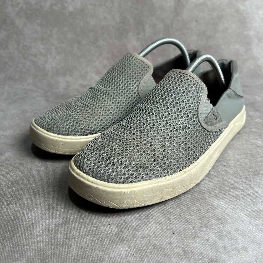 OluKai Lae'ahi Mens 10 Grey Mesh Slip On Sneakers 10443-2525 Casual Shoes - Picture 1 of 9